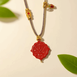 H37 Red Plum brings Good fortune and happiness cinnabar plaque