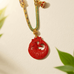 H47 A prosperous and auspicious cinnabar plaque